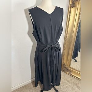 NWT Lane Bryant Crepe Belted High Low Dress With Pockets Black Size 22 $89.95